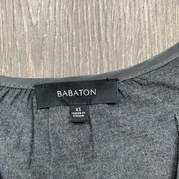 Aritzia Babaton Women's Top Blouse Charcoal Grey 3/4 Length Sleeve Size XS - Picture 13 of 16